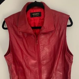 Red Leather Vest Size L